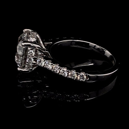 14K White Gold Round-Cut Diamond Stone Engagement Ring