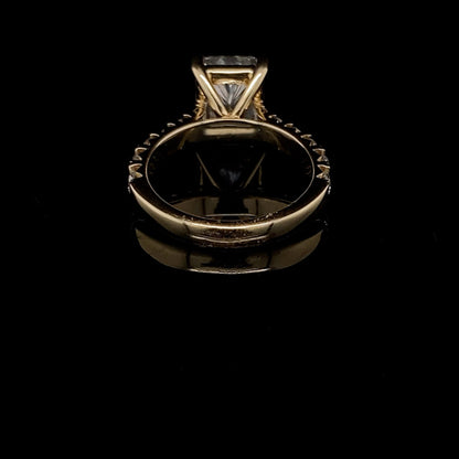 14KT Yellow Gold Radiant-Cut Diamond Stone Engagement Ring 4 Carat