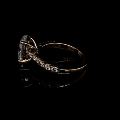 14KT Yellow Gold Oval-Cut Diamond Stone Engagement Ring 2.5 Carat