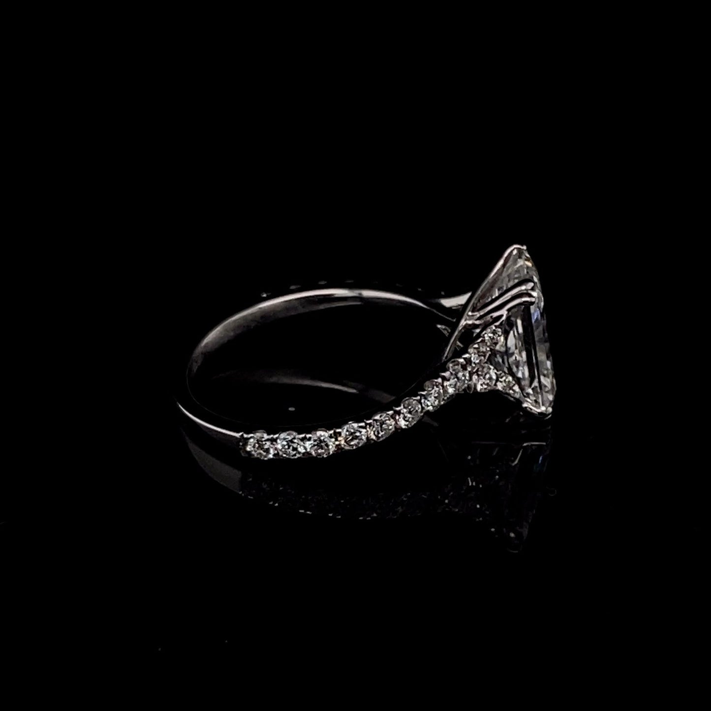14KT White Gold Radiant-Cut Diamond Stone Engagement Ring 3 Carat