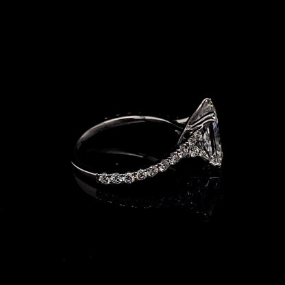 14KT White Gold Radiant-Cut Diamond Stone Engagement Ring 3 Carat