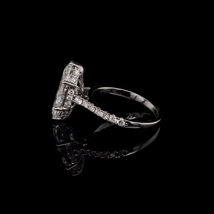14KT White Gold Marquise-Cut Diamond Stone Engagement Ring 3 Carat