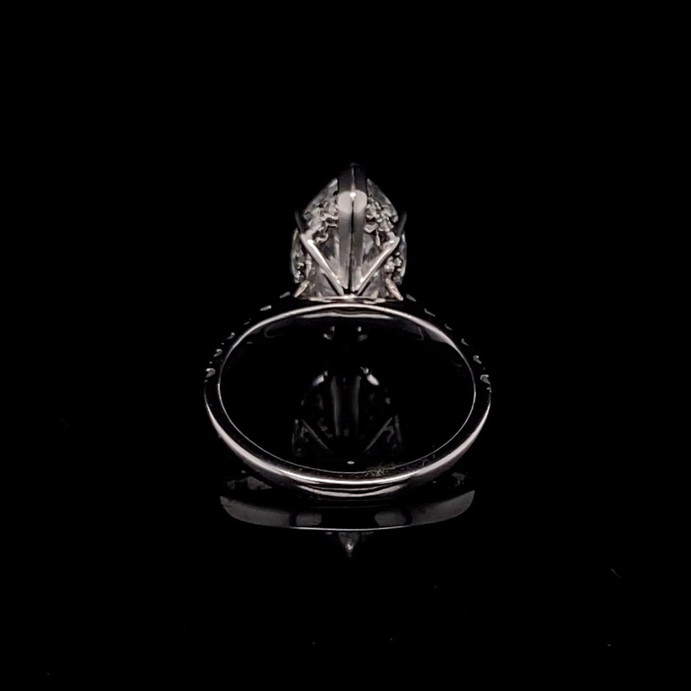 14KT White Gold Marquise-Cut Diamond Stone Engagement Ring 3 Carat