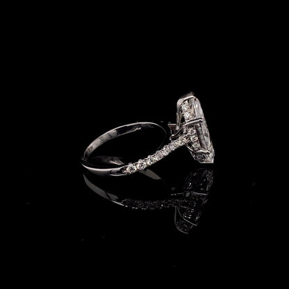 14KT White Gold Marquise-Cut Diamond Stone Engagement Ring 3 Carat