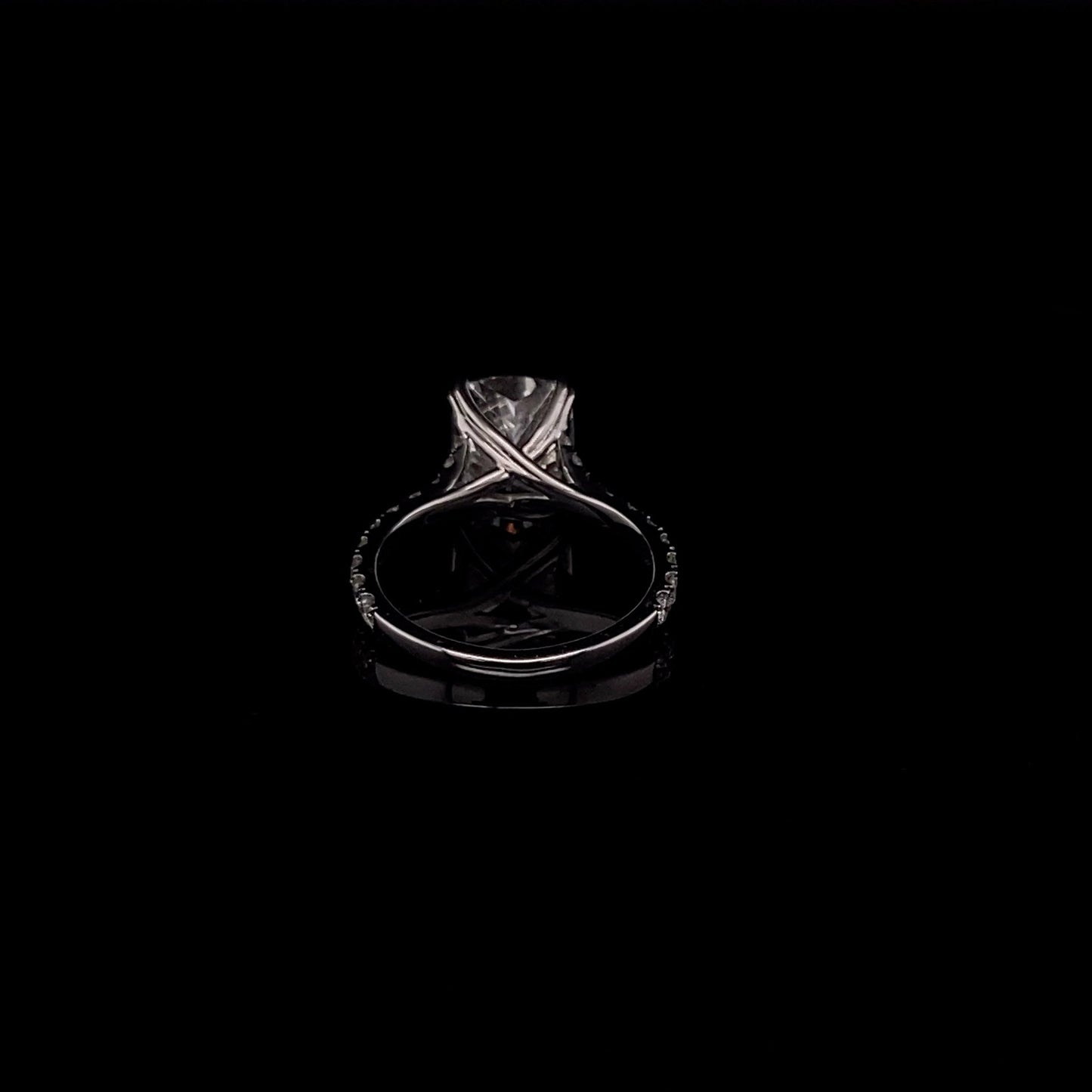14KT White Gold Radiant-Cut Diamond Stone Engagement Ring 4 Carat