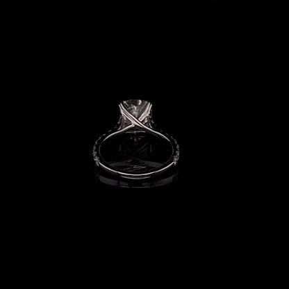 14KT White Gold Radiant-Cut Diamond Stone Engagement Ring 4 Carat