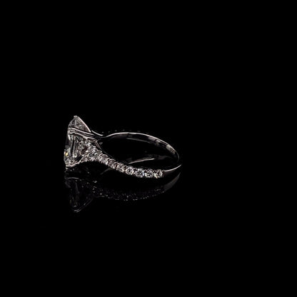 14KT White Gold Radiant-Cut Diamond Stone Engagement Ring 4 Carat