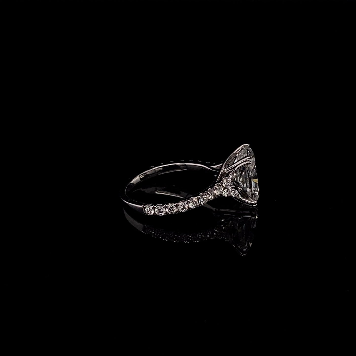 14KT White Gold Radiant-Cut Diamond Stone Engagement Ring 4 Carat