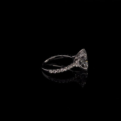 14KT White Gold Radiant-Cut Diamond Stone Engagement Ring 4 Carat