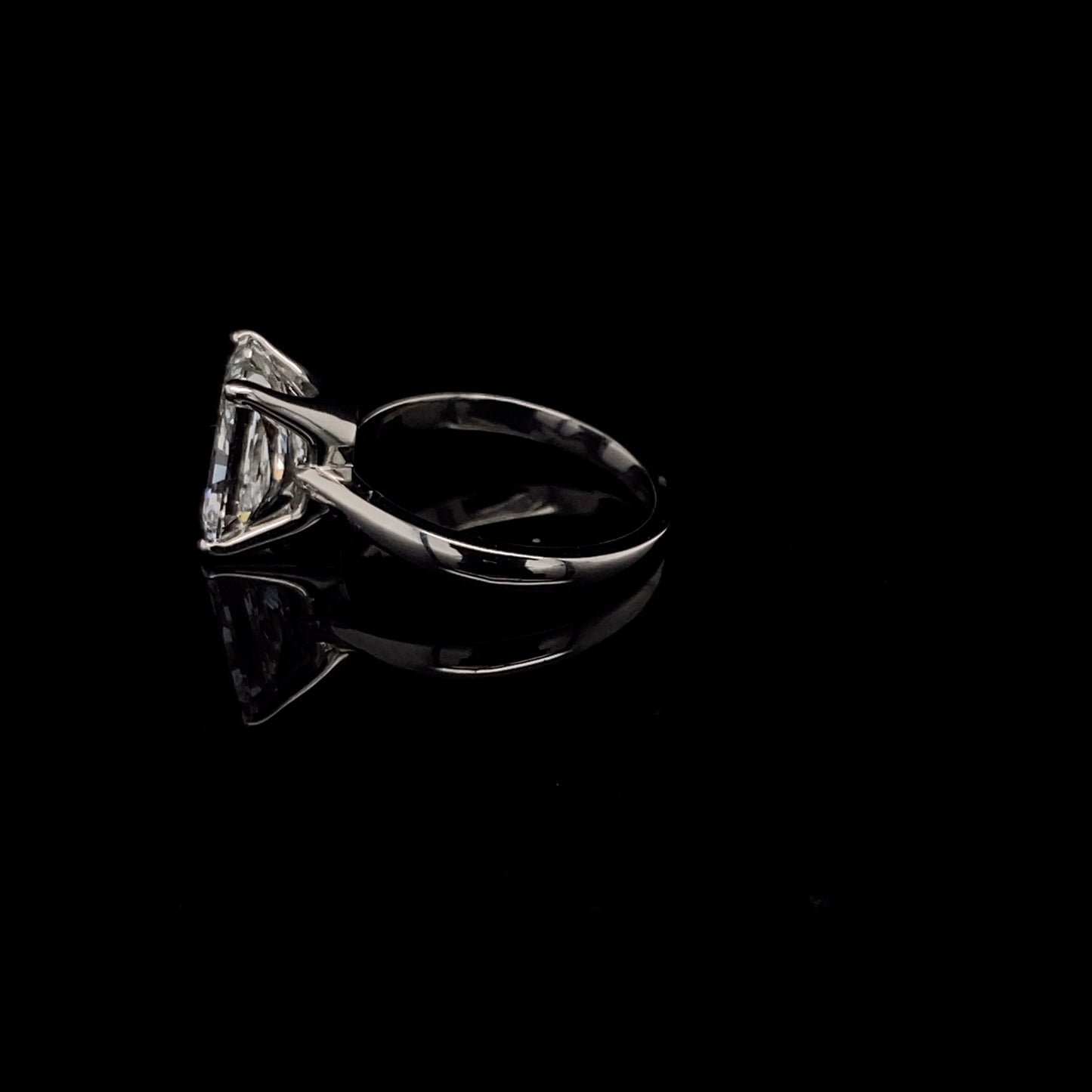 14KT White Gold Radiant-Cut Diamond Stone Engagement Ring 4 Carat