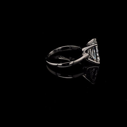 14KT White Gold Radiant-Cut Diamond Stone Engagement Ring 4 Carat