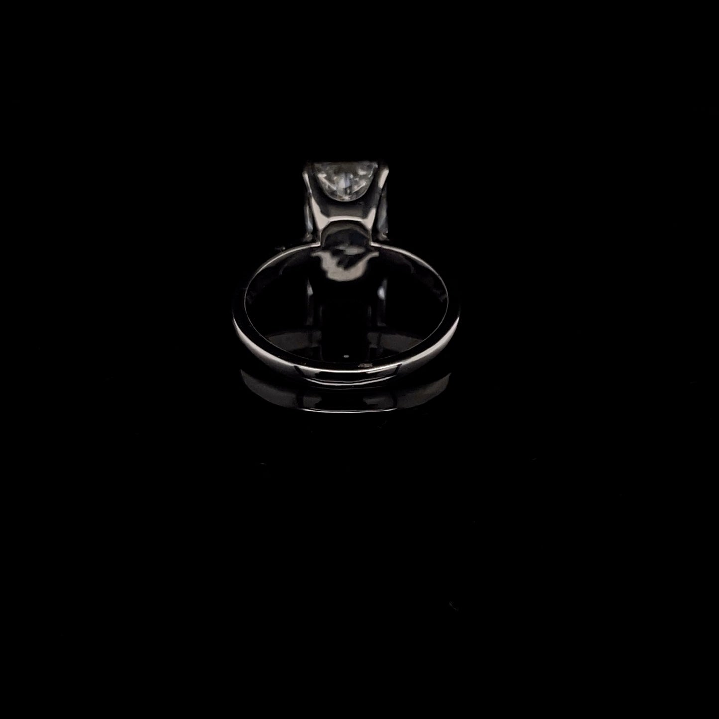 14KT White Gold Radiant-Cut Diamond Stone Engagement Ring 4 Carat