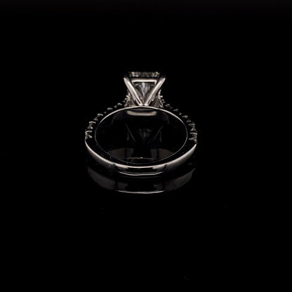14KT White Gold Radiant-Cut Diamond Stone Engagement Ring 4 Carat