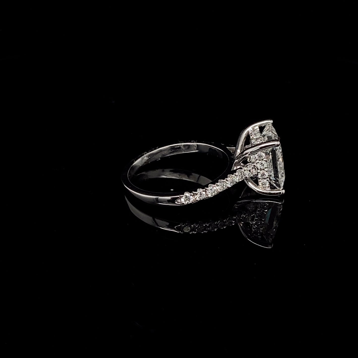 14KT White Gold Princess-Cut Diamond Engagement Ring 4 carats