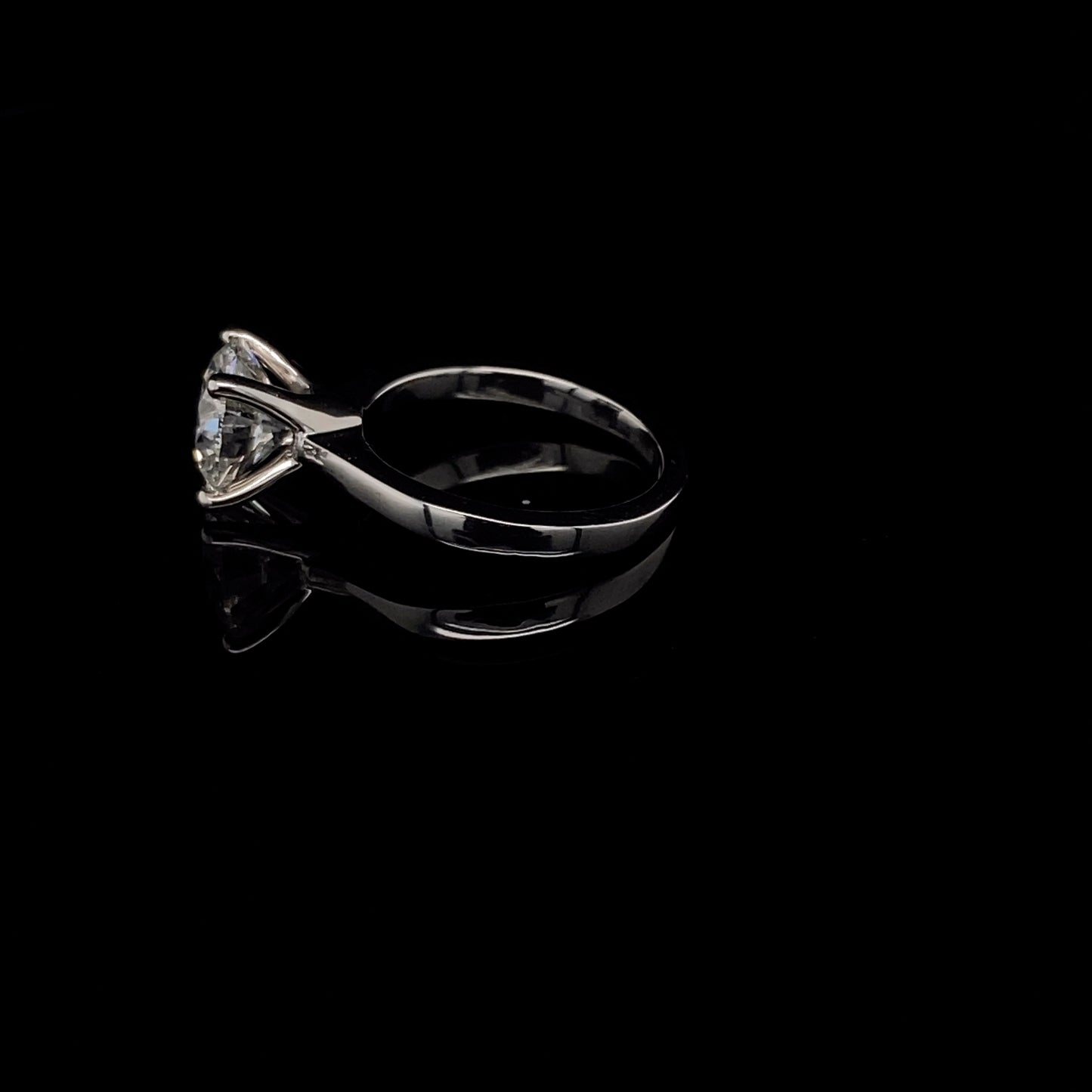 14KT White Gold Round-Cut Diamond Engagement Ring 3 carat