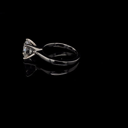 14KT White Gold Round-Cut Diamond Engagement Ring 3 carat