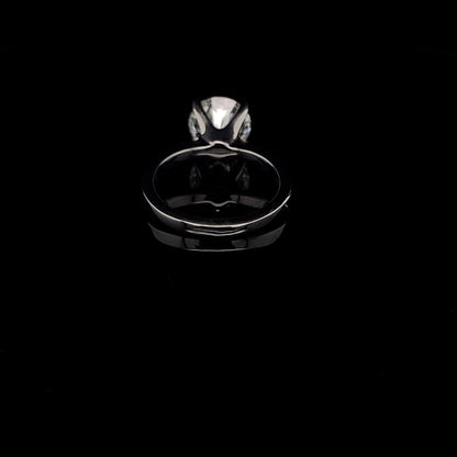 14KT White Gold Round-Cut Diamond Engagement Ring 3 carat