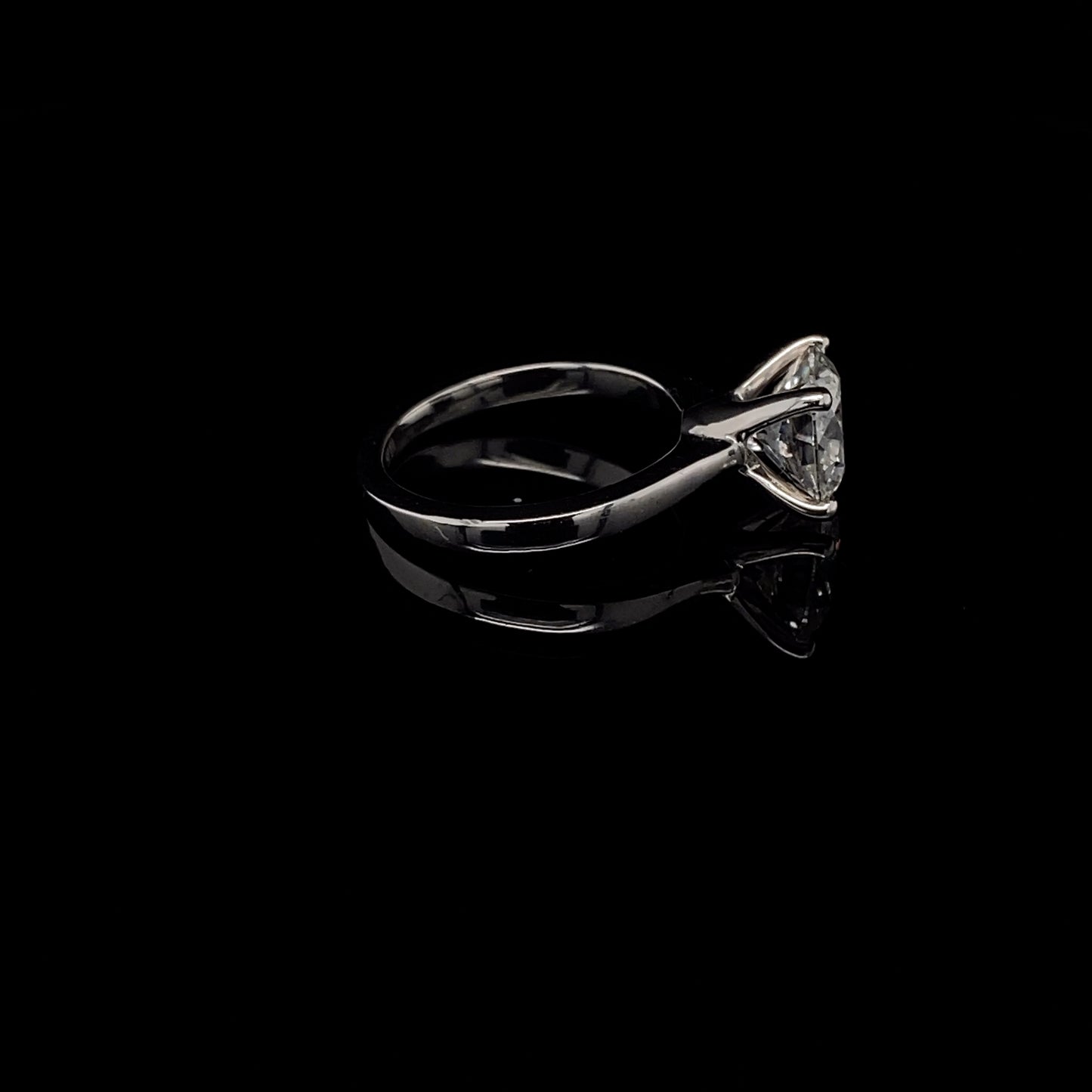 14KT White Gold Round-Cut Diamond Engagement Ring 3 carat
