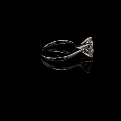 14KT White Gold Round-Cut Diamond Engagement Ring 3 carat
