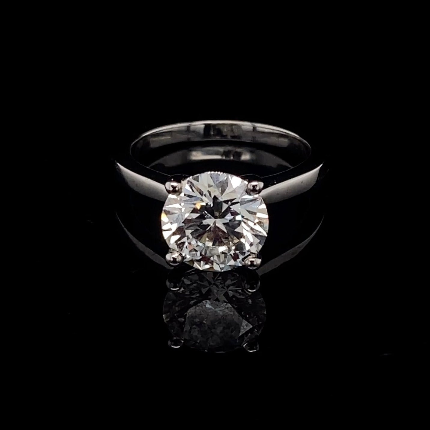 14KT White Gold Round-Cut Diamond Engagement Ring 3 carat