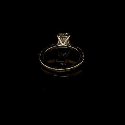 14KT Yellow Gold Radiant-Cut Diamond Engagement Ring 2.4 carat