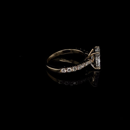 14KT Yellow Gold Radiant-Cut Diamond Engagement Ring 2.4 carat