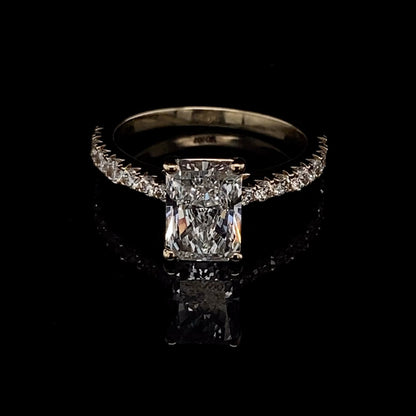 14KT Yellow Gold Radiant-Cut Diamond Engagement Ring 2.4 carat