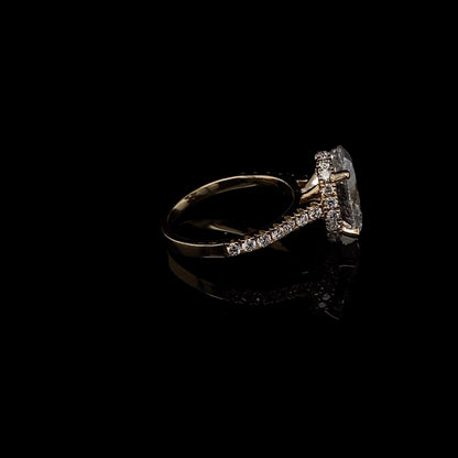 14KT Yellow Gold Oval-Cut Diamond Engagement Ring 4 carat