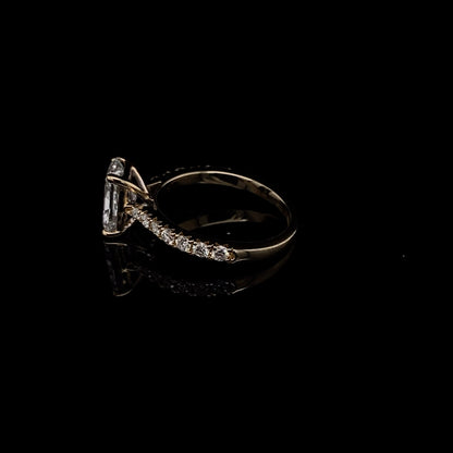 14KT Yellow Gold Radiant-Cut Diamond Engagement Ring 2.4 carat