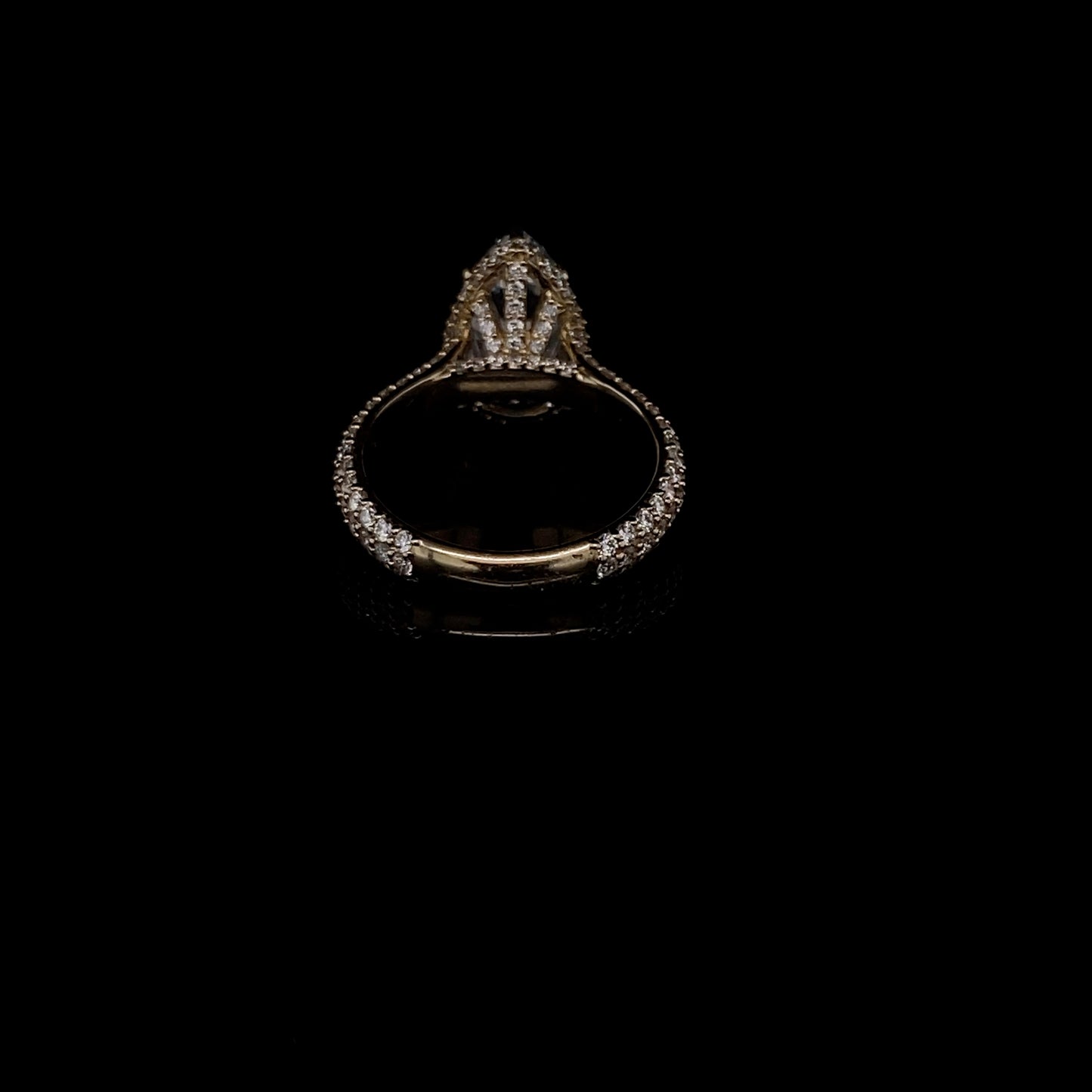 14KT Yellow Gold Pear-Cut Diamond Engagement Ring 4 carat