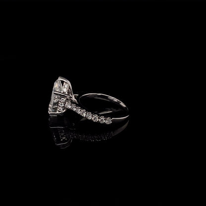14KT White Gold Pear-Cut Diamond Engagement Ring 4.8 Carat