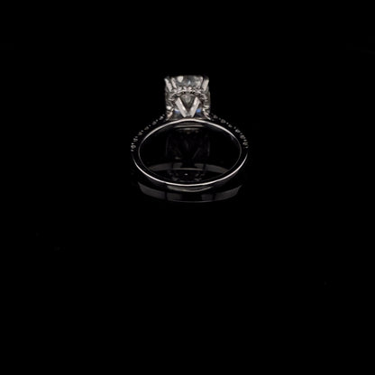 14KT White Gold Cushion-Cut Diamond Engagement Ring 4.6 Carat