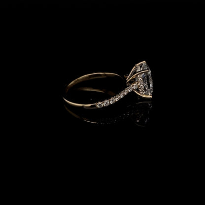 14KT Yellow Gold Radiant-Cut Diamond Engagement Ring 4 Carat
