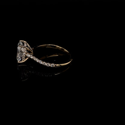 14KT Yellow Gold Radiant-Cut Diamond Engagement Ring 4 Carat
