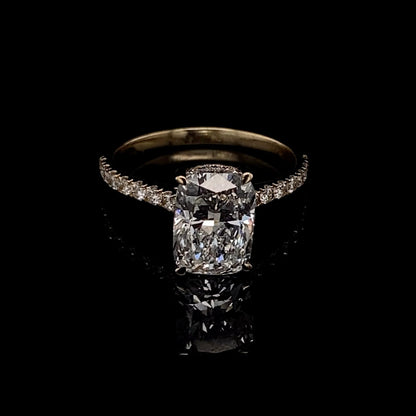 14KT Yellow Gold Radiant-Cut Diamond Engagement Ring 4 Carat