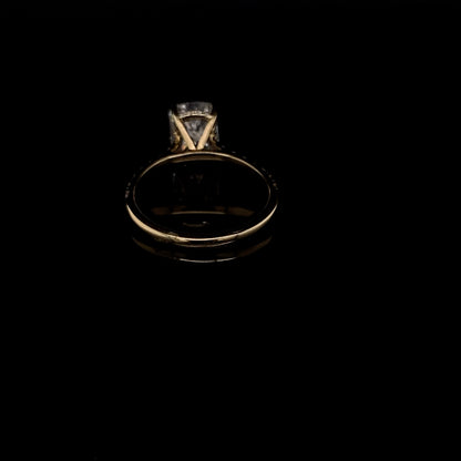 14KT Yellow Gold Radiant-Cut Diamond Engagement Ring 4 Carat