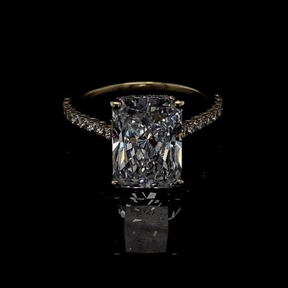14KT Yellow Gold Radiant-Cut Diamond Engagement Ring 5 Carat