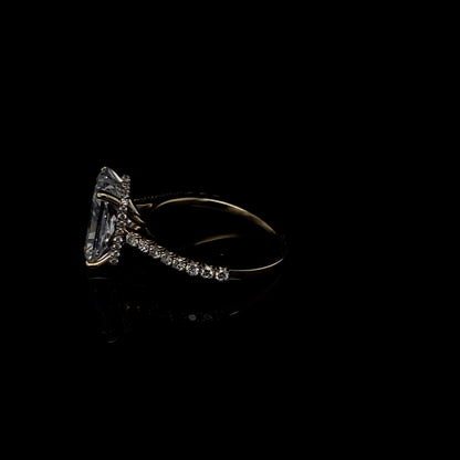 14KT Yellow Gold Radiant-Cut Diamond Engagement Ring 5 Carat