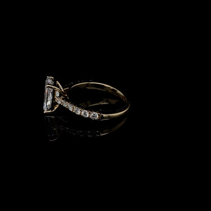 14KT Yellow Gold Radiant-Cut Diamond Engagement Ring 2.5 Carat