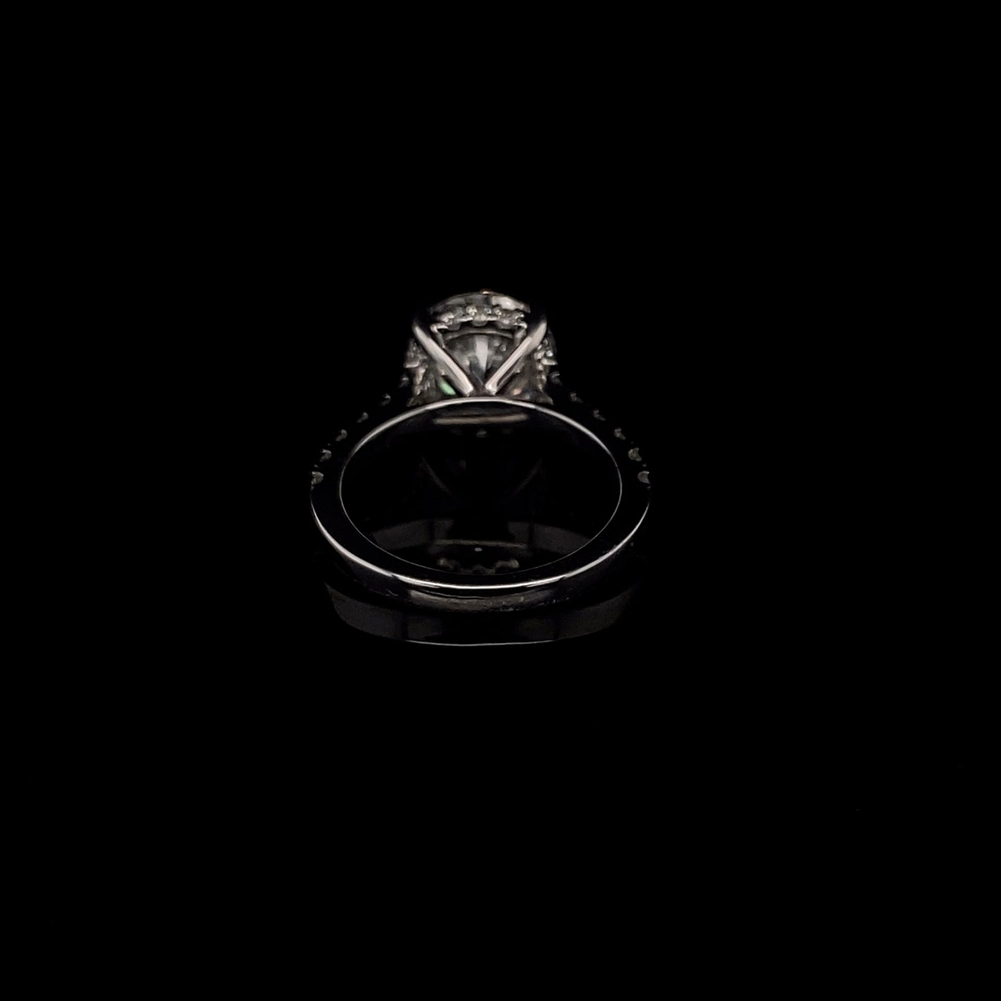 14KT White Gold Round-Cut Diamond Engagement Ring 4 Carat