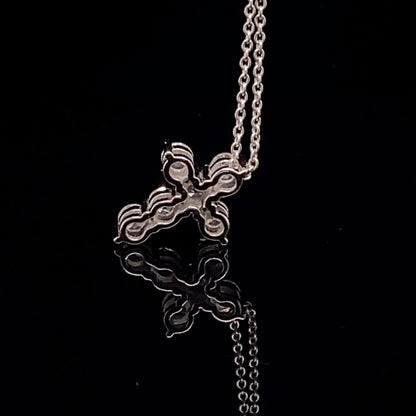 14KT White Gold w Diamonds 0.5 carat Cross Pendant