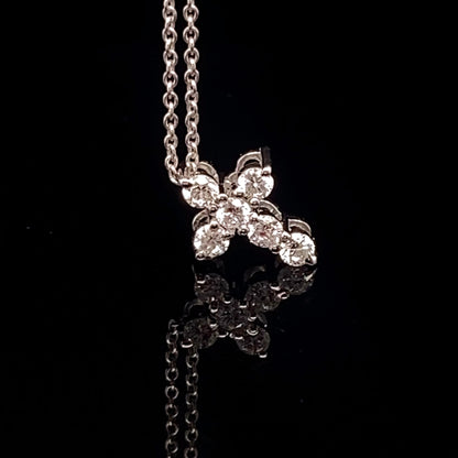 14KT White Gold w Diamonds 0.25 carat Cross Pendant