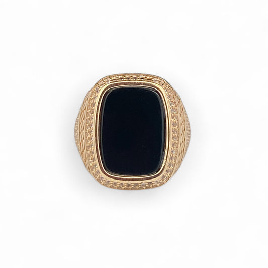 Bague initiale « L » en or jaune 14 carats
