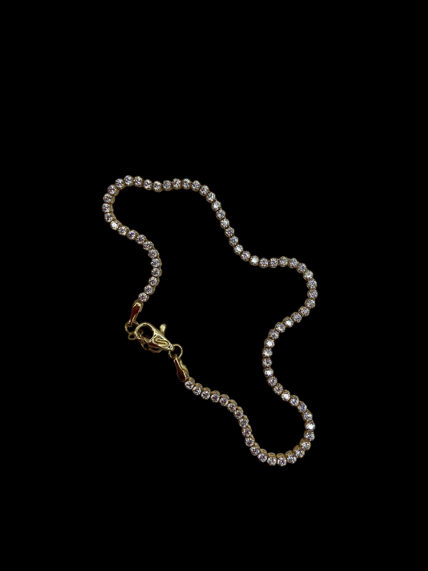 14K Yellow Gold Cubic Zirconia Tennis Bracelet