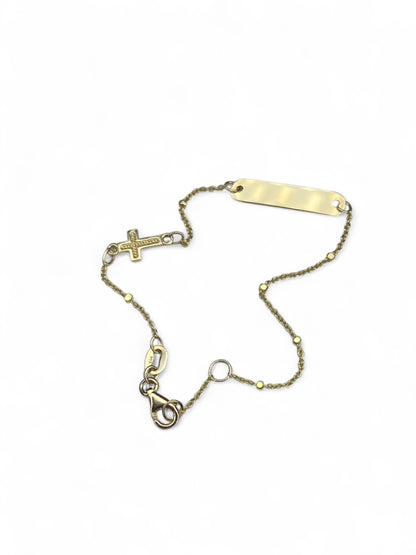 Bracelet gourmette en or jaune 14 carats