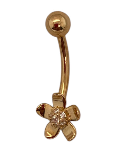 Ombligo de oro amarillo de 14 quilates