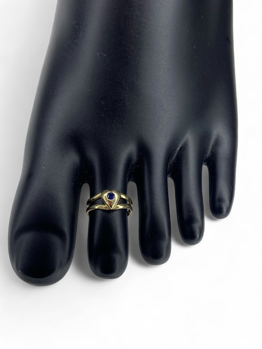 Bague initiale « L » en or jaune 14 carats