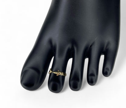 Bague initiale « L » en or jaune 14 carats