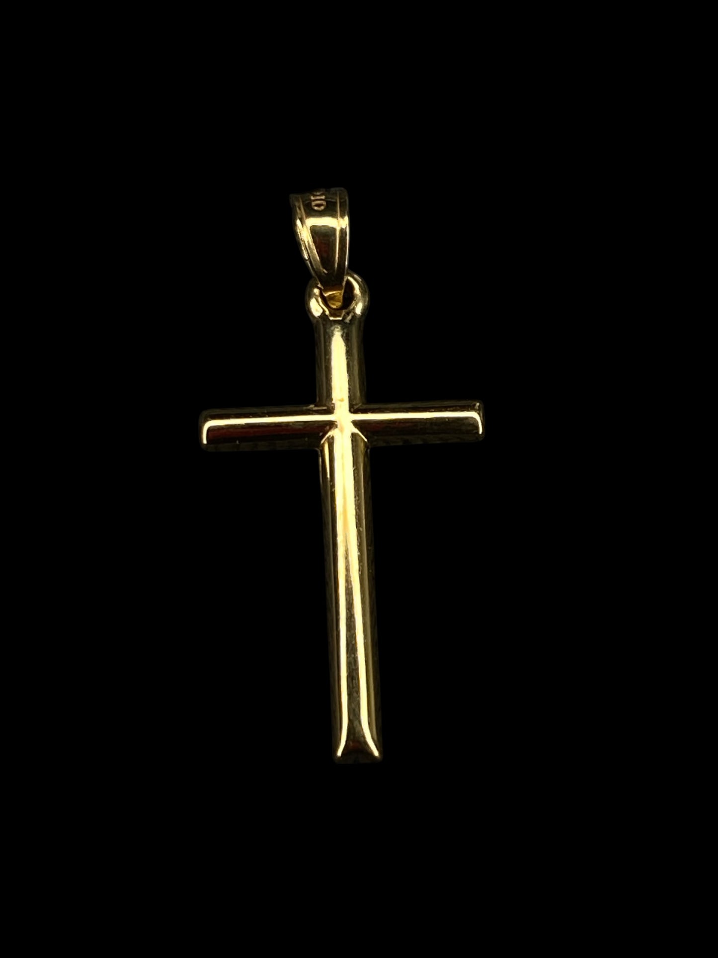 Dije de cruz de bebé en miniatura de oro amarillo de 14 quilates