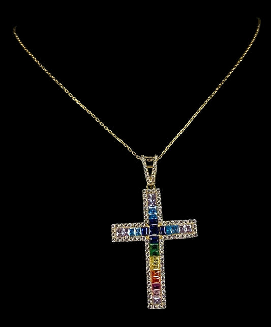 Dije de cruz de bebé en miniatura de oro amarillo de 14 quilates